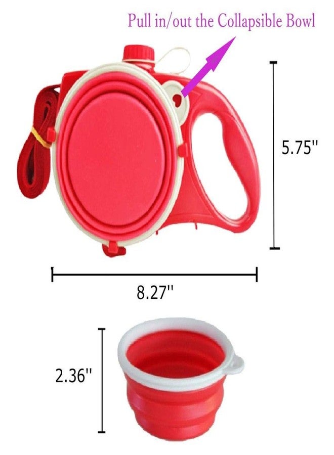 EMNDR Multifunction Pet Dog Leash with Built-in Water Bottle Bowl Waste Bag Dispenser,Retractable Dog Leash Collapsible Dirt Container Pet Supplies,Outdoor Walking - Image 4